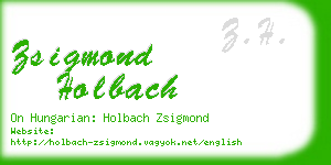 zsigmond holbach business card